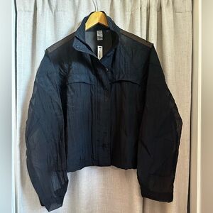 NWT VSX Women's Sheer Black Bomber Ripstop Jacket